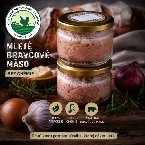 Mleté bravčové mäso uvarené v pohári