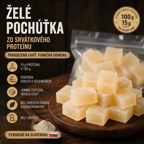 Želé pochúťka zo srvátkového proteínu